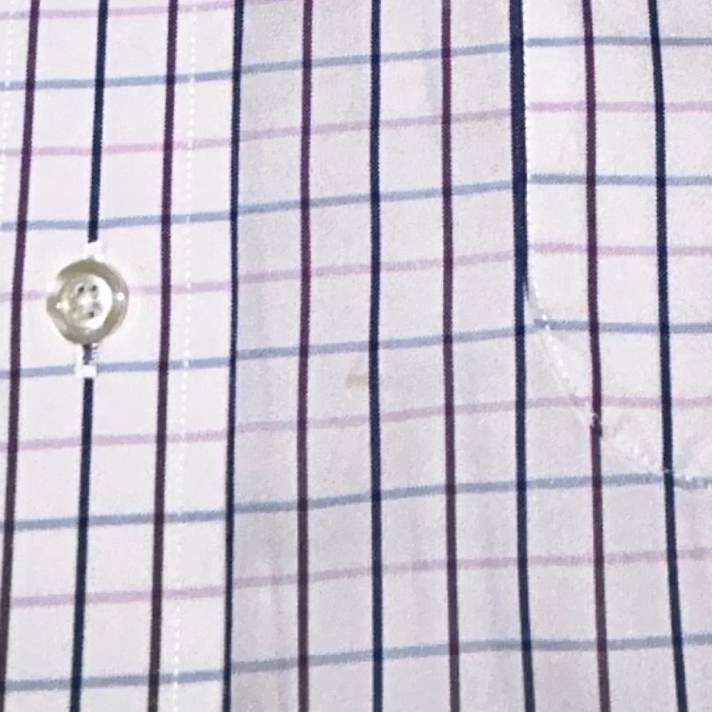 Brooks Brothers Slim Fit Dress Shirt non iron blue, purple check sz 16 1/2‎